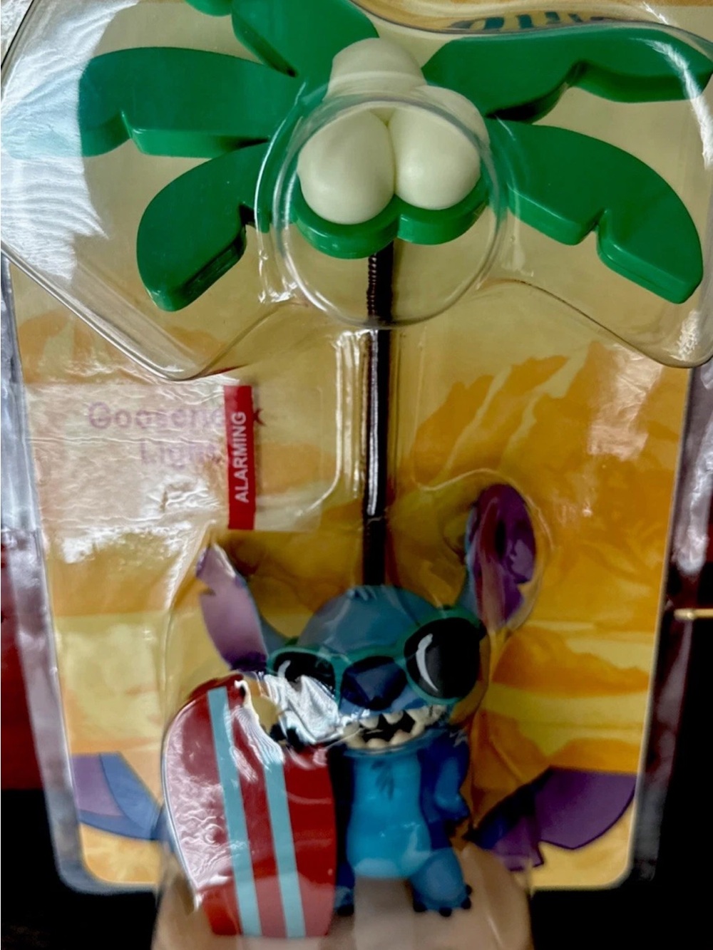 Disney Blue Stitch Surfing Lantern with Green Palm Top